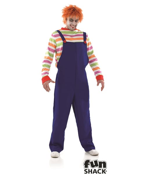 EVIL CHUCKY HALLOWEEN DOLL DUNGAREES - 38''-48'' - mens fancy dress ...