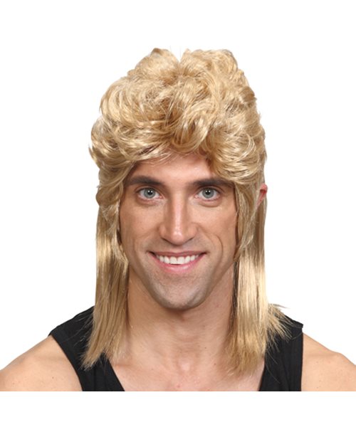 1980'S BLONDE MULLET ROCKER ROD STEWART WIG Mens Fancy Dress costume | eBay