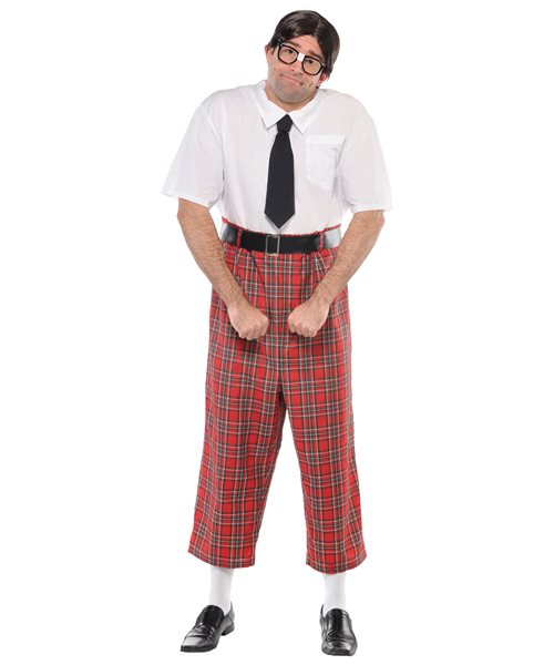 NERD GEEK SCHOOL BOY ADULT JUMPSUIT FUNNY one size - mens fancy dress ...